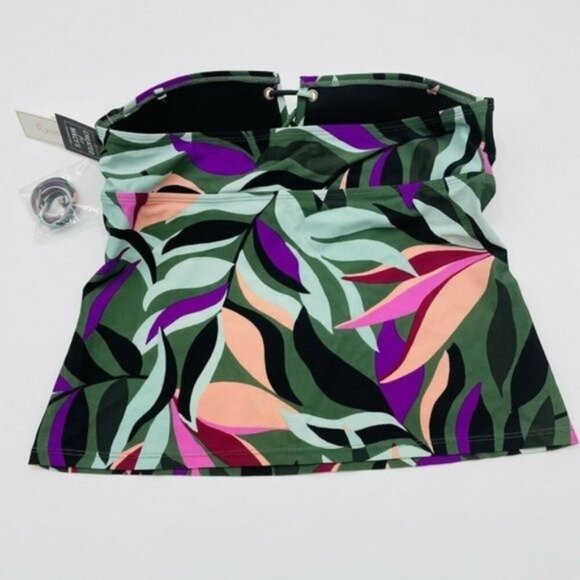Hula Honey Medium Hyper Tropics Print Tankini Top 1398 - Picture 4 of 6